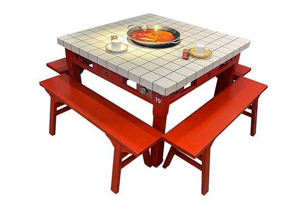 西安市井真瓷砖火锅桌 青石板火锅桌